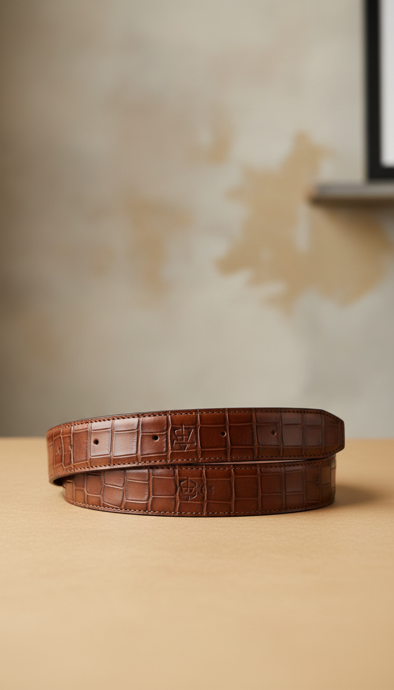 Signature Alligator Belt with Atelier Markings
