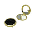 Black Alligator Gold Compact Mirror