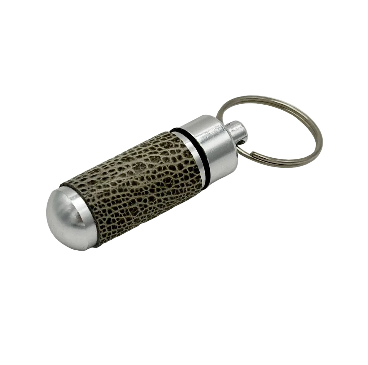 Exotic Leather Pill Capsule Keychains
