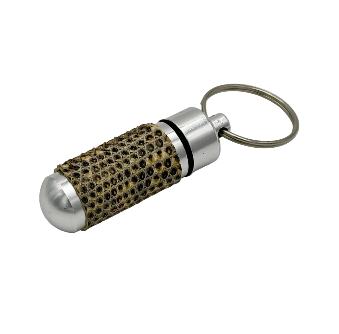 Exotic Leather Pill Capsule Keychains