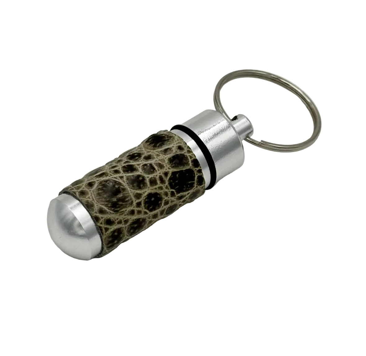 Exotic Leather Pill Capsule Keychains