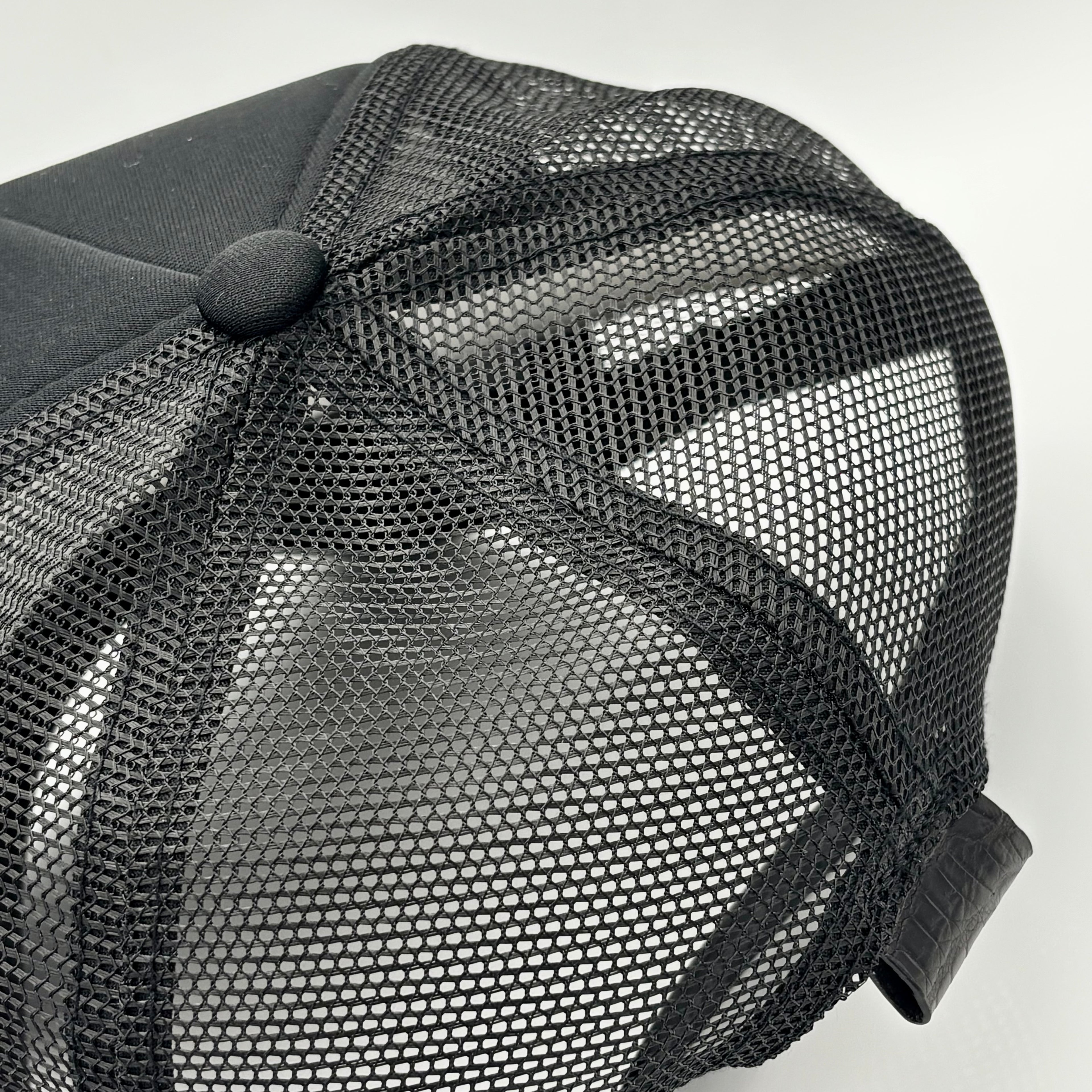 Matte Black Nile Crocodile Trucker Hat