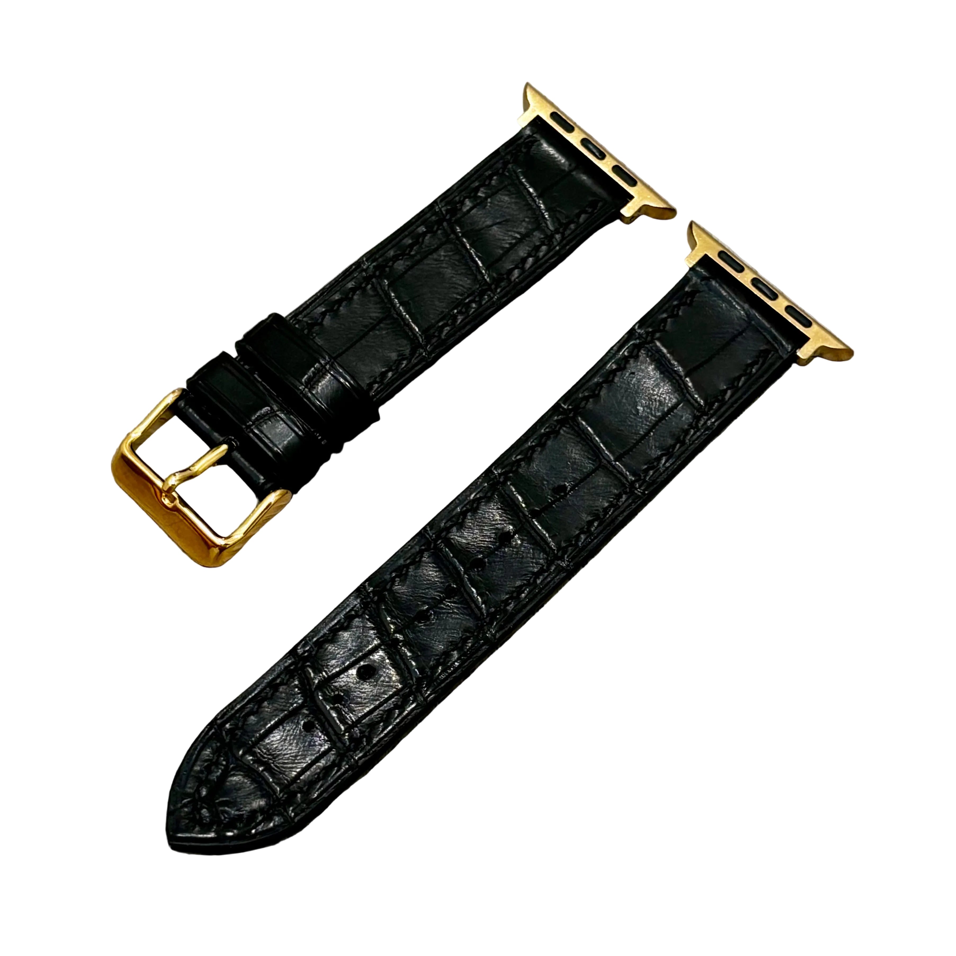 Matte Black Nile Crocodile Apple Watch Band