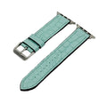 Tiffany Blue alligator Apple Watch band with black Saffiano leather lining and polished silver buckle