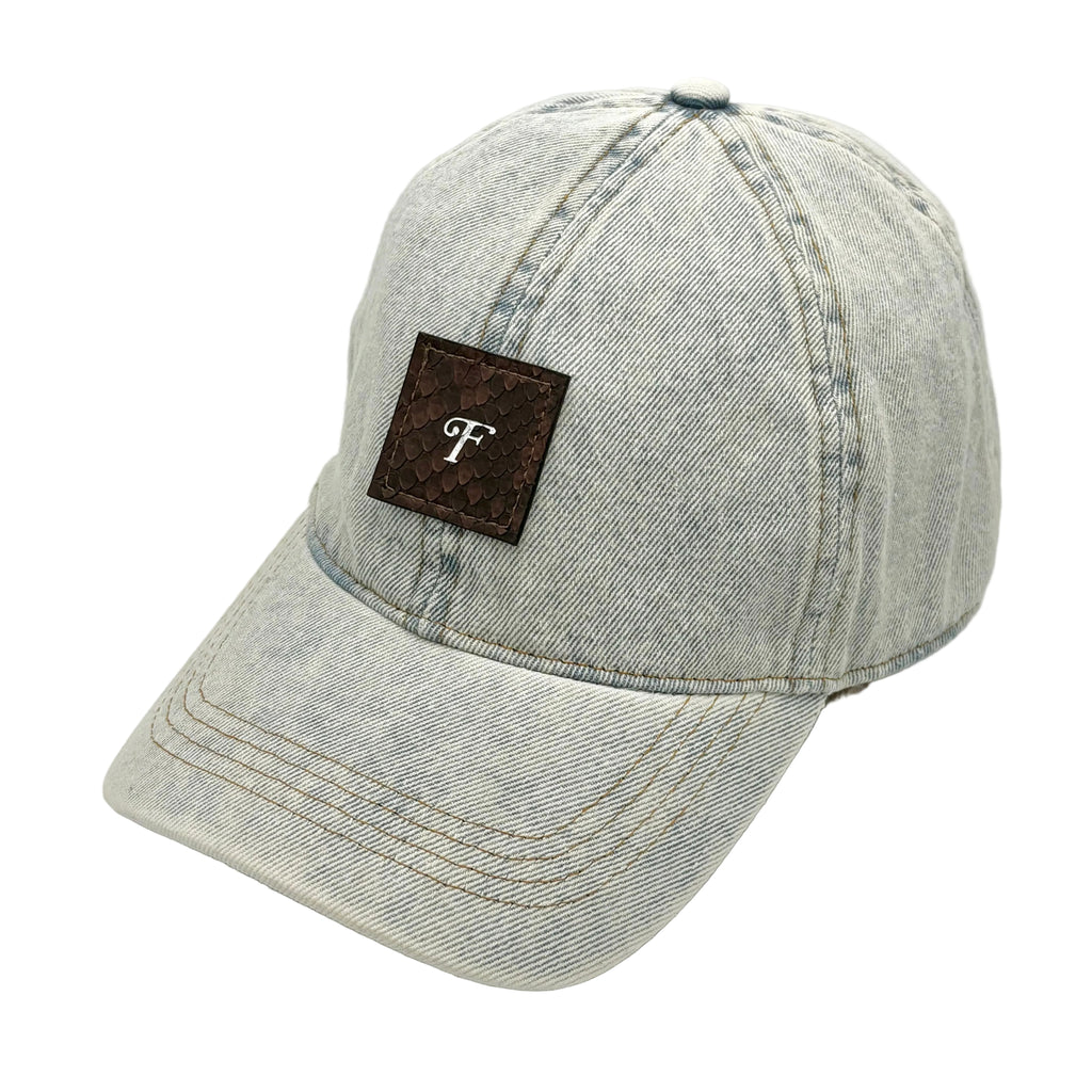 Chocolate Brown Python Denim Hat