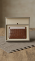Monogrammed Alligator Card Holder in Gift Box