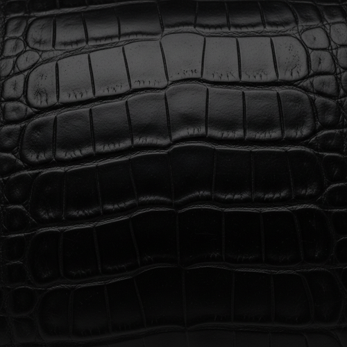 Black Alligator Gold Compact Mirror